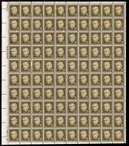 Scott #1289a George Marshall Sheet of 100 Stamps - MNH P#30918 UL SG - Picture 1 of 1