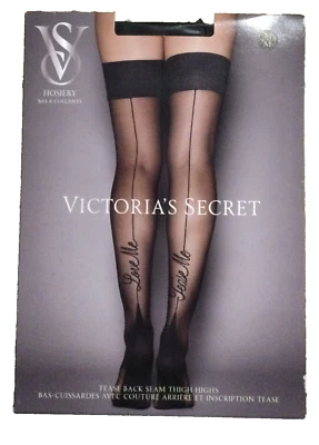 Neu Victoria’s Secret Top Band Overknee Strümpfe Schwarz Größe Medium N5802-M - Bild 1 von 4