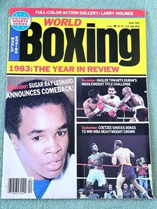 World Boxing Magazine April 1984 Sugar Ray Leonard Cover Newsstand Ed. FINE+ - Picture 1 of 4