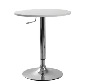 Metall Bartisch weiß höhenverstellbar Holzplatte Chromgestell Küche Esszimmer - Bild 1 von 3