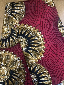 Ankara Print Fabric, Wax Cotton,6 Yards 100% Cotton 038 - Picture 1 of 2