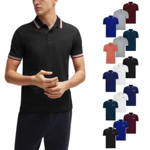 3 / 4 Pack Pique Polo Premium Work Short Sleeve Tipping T-Shirt Casual Tee Top - Picture 1 of 23
