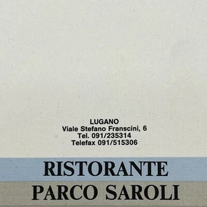 VTG FINE ITALIAN RESTAURANT MENU Ristorante Parco Saroli LUGANO SWITZERLAND - Picture 1 of 14