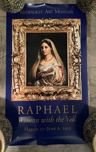 RAPHAEL SANZIO Exhibition Poster THE WOMAN WITH THE VEIL 2010 14 x 24” Donna - Picture 1 of 7