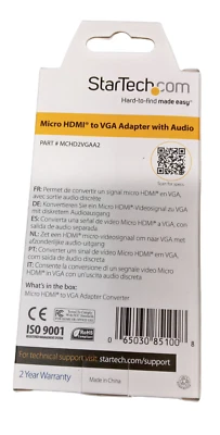 Startech Micro HDMI to VGA Adapter Converter with Audio  - Image 1 of 4