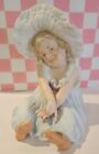 Antique Gebruder Heubach Bisque Piano Baby Bonnet Girl Doll Figurine 5 1/2 In.