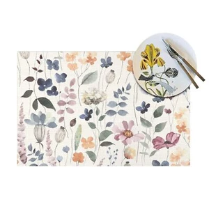 White Fower Table Placemats for Dining Table Set of 4 Washable 12x18 Inch Kit... - Picture 1 of 5