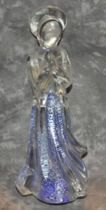 Art Glass "Praying Angel" w/ Lilac Color Glitter Inside Heavy 8" Tall - Picture 1 of 3