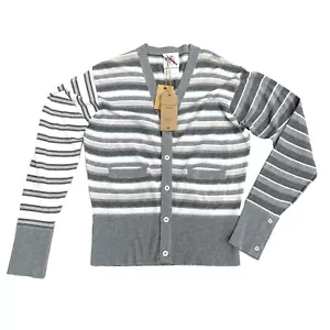 Brooks Brothers Cotton Black Fleece Cardigan - Multi Gray | BB2 - Picture 1 of 16