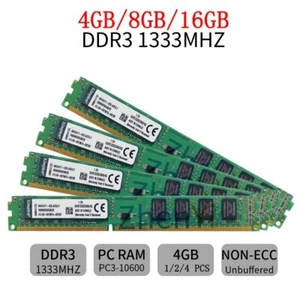 16GB 8GB 4GB PC3-10600 DDR3 1333MHz KVR1333D3N9 / 4G Desktop RAM Für Kingston DE - Picture 1 of 13