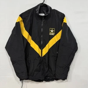 U.S. Army APFU Giacca Donna Taglia S Lunga Nero Giallo Full Zip Nylon - Foto 1 di 5