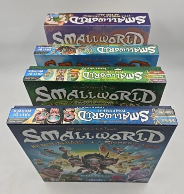 Lote de 4 cajas de juego vacías Days of Wonder Small World Power Pack Expansion River Foto 1 de 4