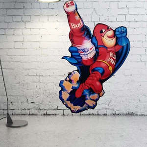 Vintage Style Budweiser Bud Man King of Beers  Metal Sign Man cave Bar Decor 16' - Picture 1 of 3