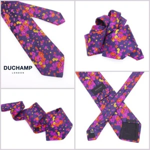 NUEVA CORBATA FLORAL ROSATE DE LUJO DUCHAMP LONDON PARA HOMBRE - RARA ETIQUETA NEGRA - Imagen 1 de 7