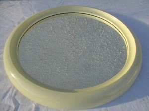 Miroir mural vintage plastique blanc écru design 1970'S - Picture 1 of 10