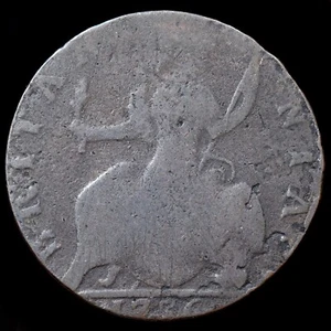 George II. Medio centavo de evasión no real, 1736. Retrato joven. 6,4 g. - Imagen 1 de 3