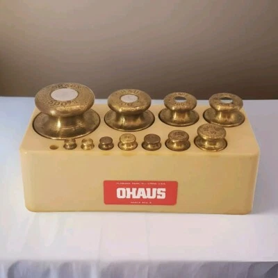 Vintage OHAUS 11 Piece Calibration Weight Set Incomplete - Image 1 of 4