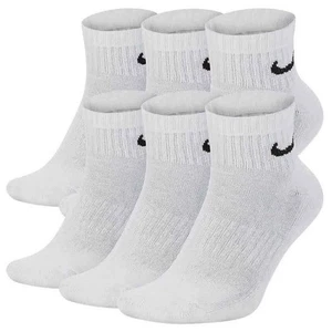 Nike Unisex Everyday Cushioned Training Ankle Socks, White, Small, 6 Pair - Picture 1 of 2