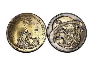 Lot of 2 Vintage United States Marine Corps Honoring the American Veteran Token  - Bild 1 von 2