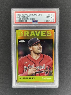 🔥 2023 Topps Chrome 1964 Design  Austin Riley Gold Refractor /50 PSA 10 POP 1! - Image 1 of 3