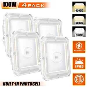 4PACK- IP65 Waterproof Led Canopy Light 100W Outdoor Parking Garage Area Lights - Picture 1 of 11