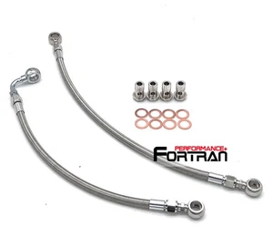 Stainless Braided Oil cooler Lines Hose Pipes Kit Fits Mitsubishi EVO 7 8 9 - Picture 1 of 2