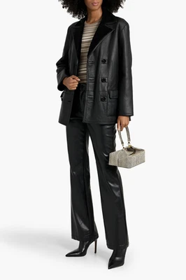 THEORY Reversible Double-Breasted Shearling Lambskin Jacket Size:8  $2395 NWT - Image 1 of 4