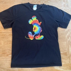 Disney Tie-dye Mickey Mouse Shirt Youth Large Black Soft!  cartoon classic - Picture 1 of 4