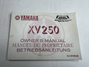 Yamaha XV250 Virago 1988 Owners Manual Book 3LS-28199-80 (E F D) - Picture 1 of 5