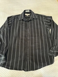 Eighty Eight Shirt Mens Small Gray Black Stripe Button Up Casual Long Sleeve - Picture 1 of 6