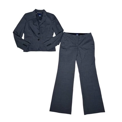 J.Crew Mujer Talla 4 Gris Lana Blazer Conjunto De Dos Oficina Carrera Preppy Y2k Foto 1 de 4