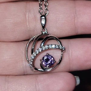 Ciondolo a vortice ametista in argento sterling 925 - Foto 1 di 4