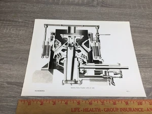 Vintage Nordberg Symons Kegelbrecher Industrial Factory Print 8,5x10,5 - Bild 1 von 2