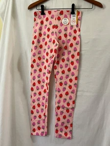 Wonder Nation Leggings Girls Tough Cotton Pink Strawberry Many sizes NWT - Picture 1 of 3