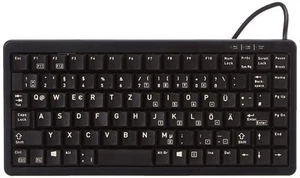 CHERRY USB/PS2 Wired Mini Compact Keyboard - Black (German Layout) German layout - Picture 1 of 4