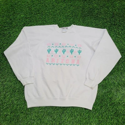 Sudadera vintage Arizona Cactus para mujer grande 21x23 blanca Foto 1 de 4