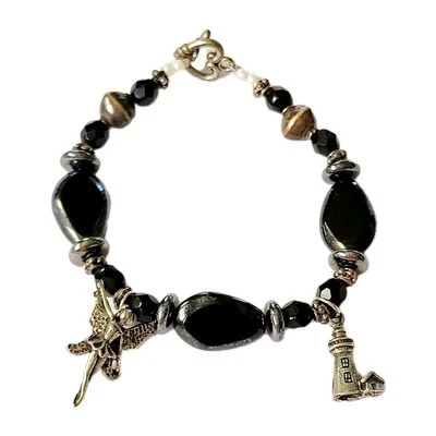 Натуральный камень гематит фея маяк подвеской подвеска браслет сердце переключатель - Изображение 1 из 4