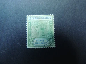 1890 Leeward Islands 5s grün & blau SG8 fein gebraucht - Bild 1 von 1