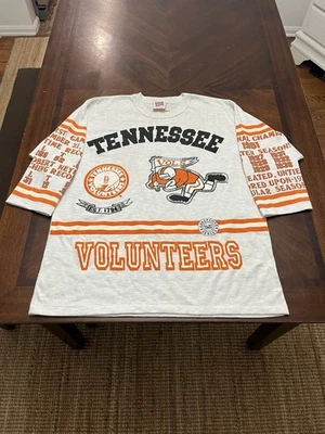 Camiseta De Colección Años 90 Long Gone Tennessee Vols AOP 3/4 Manga Talla L Foto 1 de 4