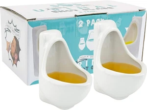 Fairly Odd Novelties Urinal Shot Glasses, Set of 2, 1.5 Fluid Ounces,White - Picture 1 of 12
