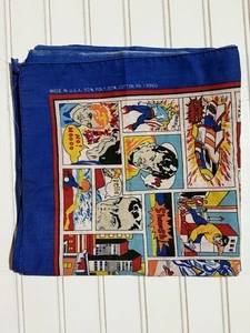 Vintage Pop Art Comic Superhero Bandana ~21"x22"~Made IN USA - Picture 1 of 3