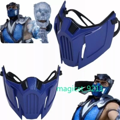 Game Mortal Kombat 11 Sub-Zero Half Face Mask Cosplay Party Costume Props Resin - Image 1 of 4