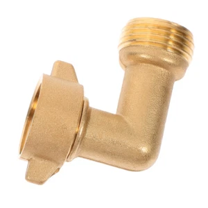 90 Degree Garden Hose Connector Outdoor Faucet Extender Brass Adapter Elbow - Picture 1 of 12