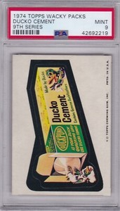 1974 Topps Wacky Packs DUCKO CEMENT PSA 9 MINT Series 9 Packages CENTERED! 