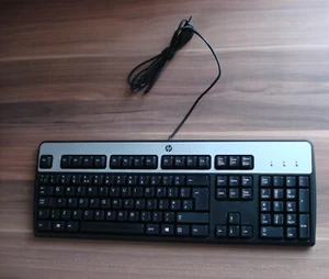 HP Tastatur schwarz/silber KU-0316 USB 701429-031 QWERTY (English) UK - Bild 1 von 2
