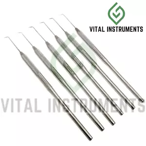 6 piezas sondas exploradoras dentales #6 instrumentos afilados de acero inoxidable de un solo extremo - Imagen 1 de 1