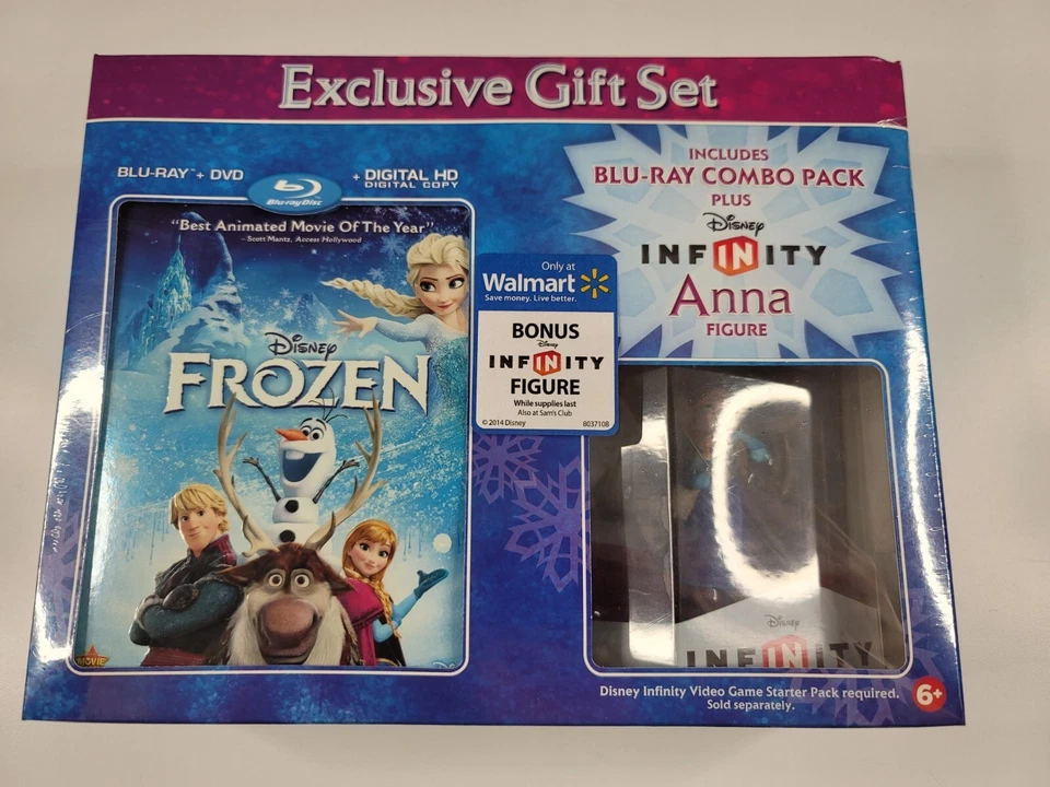 Disney Frozen Gift Set (Blu-Ray/DVD/Digital) Infinity w/Anna Figure New *Read* Foto 1 de 4