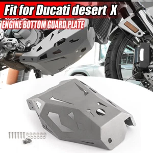Chrome For 2022-23 Ducati DesertX Desert X Aluminum Engine Guard Skid Plate kit - Picture 1 of 10
