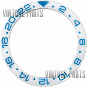 38*30,7 mm blanco cerámica azul números bisel pendiente apto para reloj pulsera SUB - Imagen 1 de 3