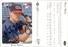 Marty Malloy Signed 1996 Best Greenville Braves #18 Card Auto AU